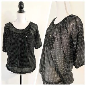 Women’s The Limited Sheer Polka Dot Blouse Size M